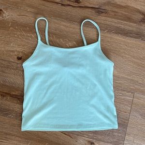 Ribbed spaghetti strap crop top